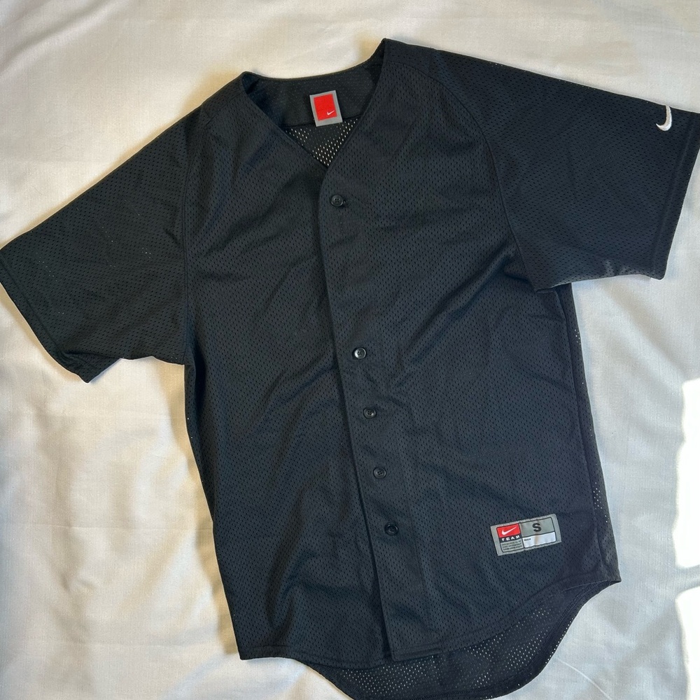 Nike Team Black Mesh Baseball Jersey Size Small